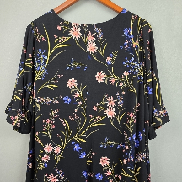 CECE Garden Floral Ruffled Kint Dress Multi-colored Womens Plus Sz 3X - Picture 9 of 14